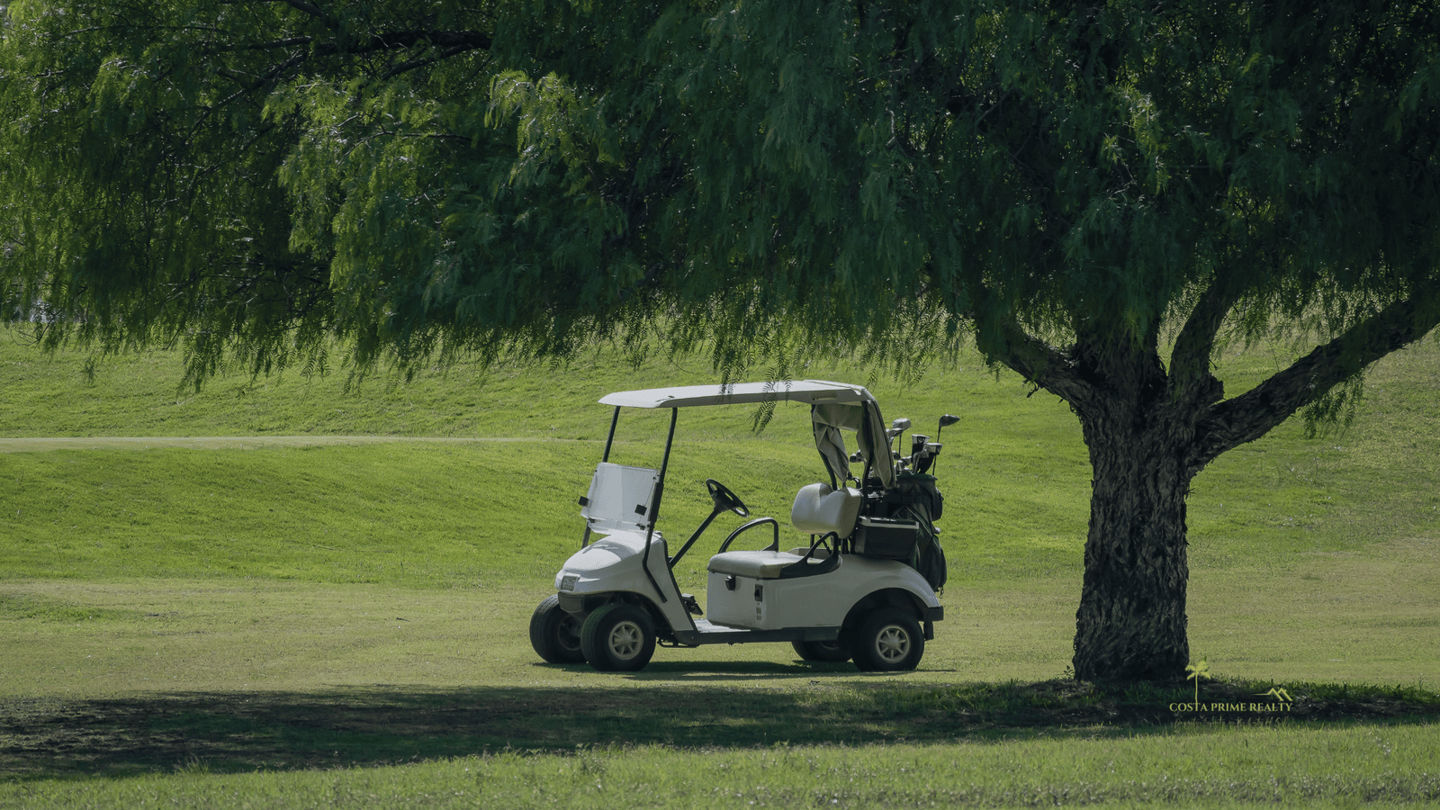 Golf cart on a golf course on the Costa del Sol Spain