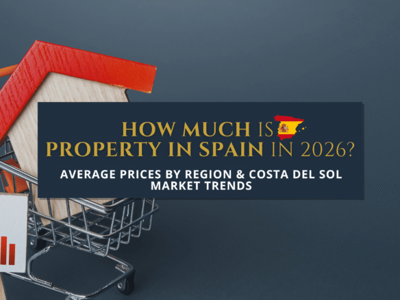 How much is property in Spain in 2026 concept image showing house in shopping cart and Spanish property market price trends
