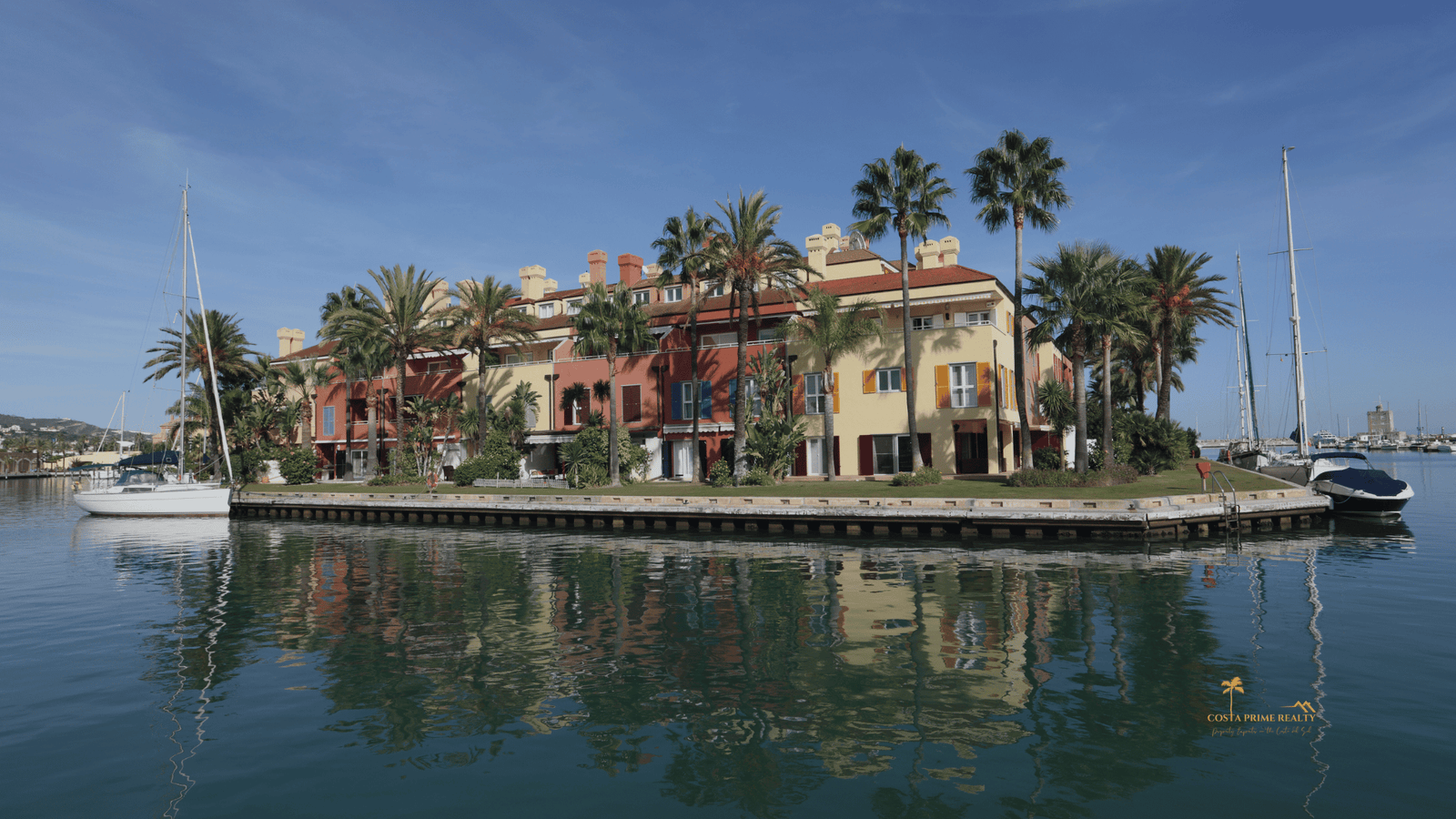Luxury waterfront homes and marina in Sotogrande on the Costa del Sol, a secure residential area popular with international property buyers