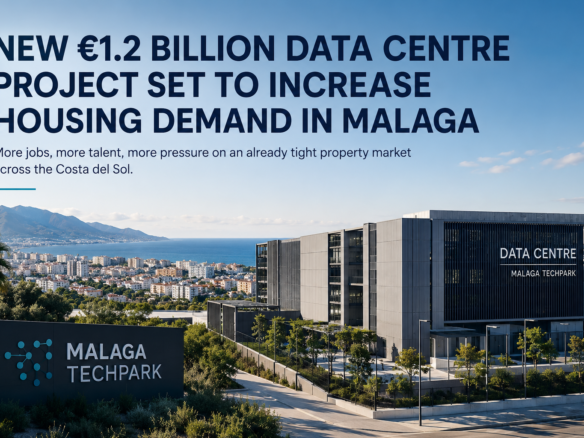 New €1.2 billion data centre project at Malaga TechPark expected to increase housing demand and property prices across Malaga and the Costa del Sol.